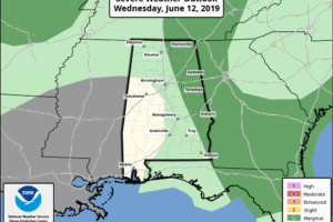 A Few Showers/Storms For East Alabama Today