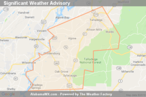 A Line Of Strong Thunderstorms Will Affect Talladega County