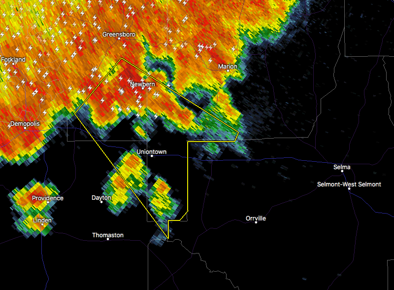 Severe TStorm Warning for Parts of Hale, Marengo, Perry Counties Until