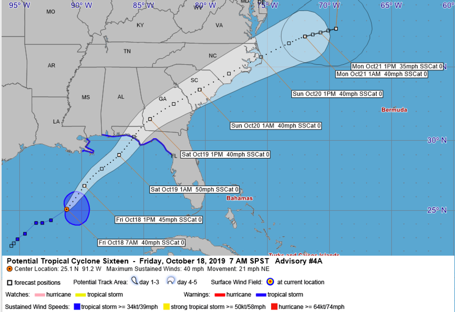 Mid Morning Update On Ptc Sixteen Hurricane Hunters Find Near