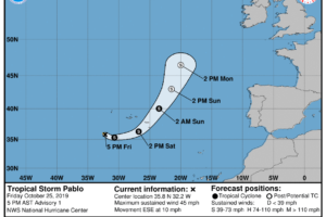 Tropical Storm Pablo Forms Out Over The Northeast Atlantic