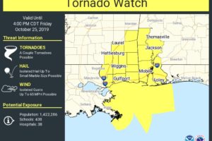 Tornado Watch Issued For Southwest Alabama Through 4:00 PM This Afternoon