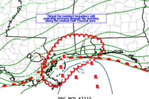 Tornado Watch Possible For Extreme Southwest Alabama, Including The Alabama Gulf Coast