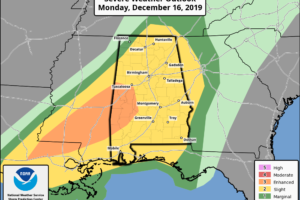 Enhanced Risk Of Severe Storms Continues For Parts Of Louisiana, Mississippi, & Alabama