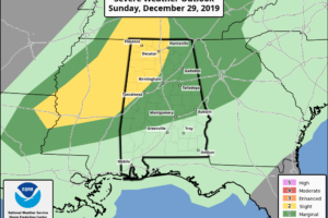 Parts Of Central Alabama Upgraded To A Slight Risk For Today