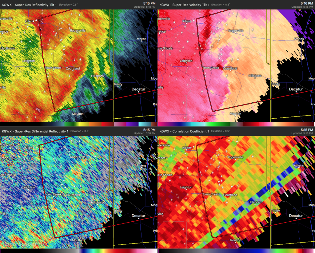 Tornado On The Ground, Possible TDS Near Courtland The Alabama