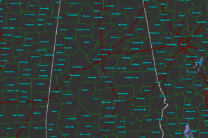 Much Calmer Weather At Midday; Three Confirmed Tornadoes Occurred In Central Alabama