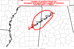 Damaging Winds & A Tornado Or Two Possible Over Northwest Alabama