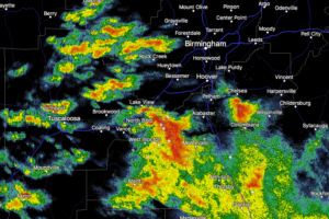 Strong Storms Affecting Parts Of Bibb, Jefferson, & Shelby Counties