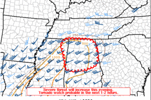Tornado Watch Coming Soon To Parts Of North/Central Alabama