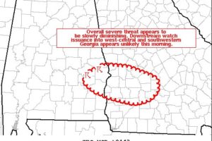 SPC Mesoscale Discussion: Overall Severe Threat Slowly Diminishing