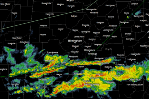 At Midday: Nearly All Rain Staying South Of The I-20 Corridor