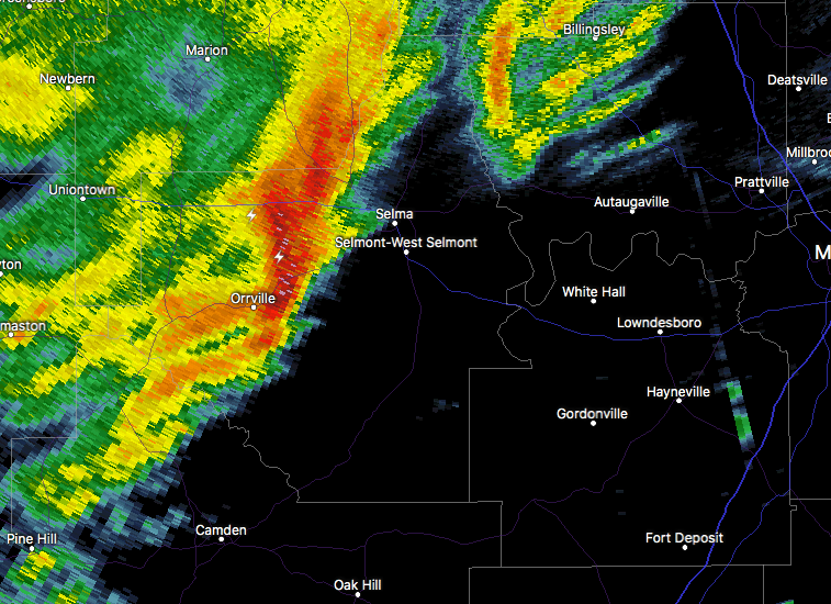 Strong Storm Affecting Parts Of Dallas County The Alabama Weather Blog