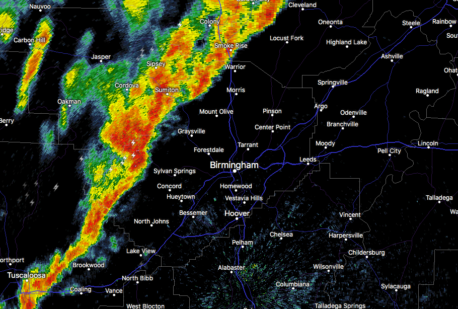 Storms Now Affecting Jefferson County The Alabama Weather Blog