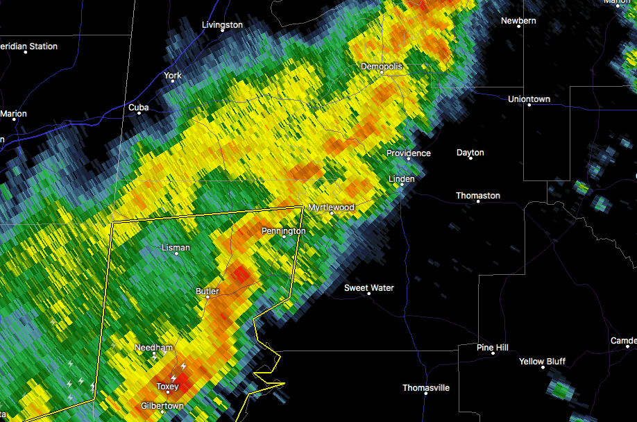 Strong Storms Moving Into Marengo County The Alabama Weather Blog