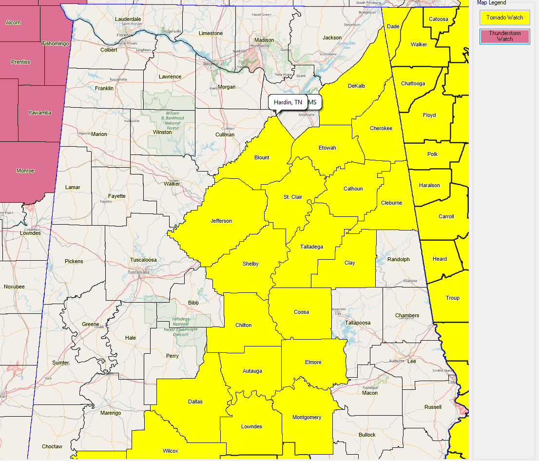New Tornado Watch For Southeast Alabama Georgia Watch Continues For South Central East Central Alabama Until Midnght The Alabama Weather Blog Mobile