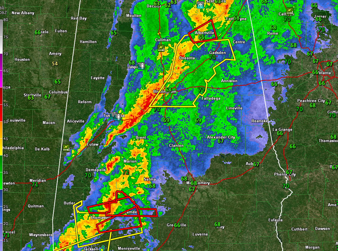 Big Picture As We Approach 10 p.m. The Alabama Weather Blog