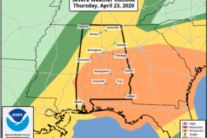 Enhanced Risk For Severe Storms For Much Of Central Alabama Throughout Today