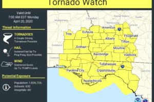 New Tornado Watch Issued Until 6:00 AM, Includes Pike & Barbour Counties