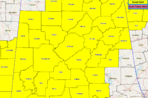A Few More Counties In North Alabama Removed From The Tornado Watch