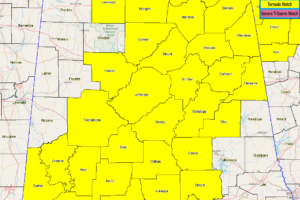 Several Central Alabama Counties Removed From Tornado Watch