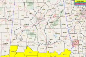 NWS Birmingham Cancels All But Two Counties From The Tornado Watch