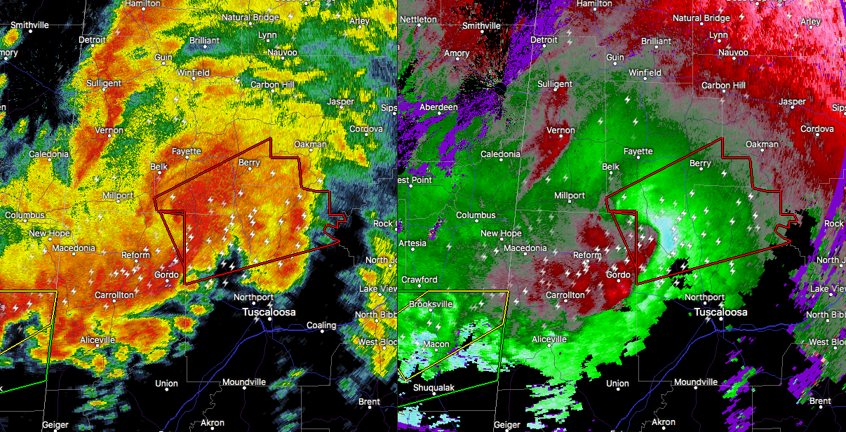 Tornado Confirmed Near Ashcraft Corner & Just Northeast Of Gordo The