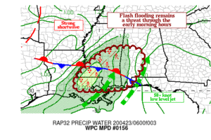 Flash Flooding Threat For The Southwest Parts Of The Area Through The Morning