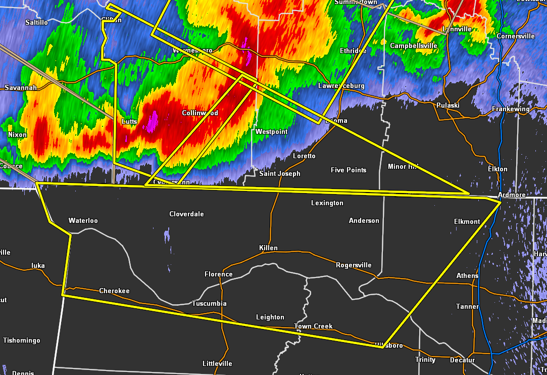 EXPIRED Severe TStorm Warning for Lauderdale, Limestone, Colbert