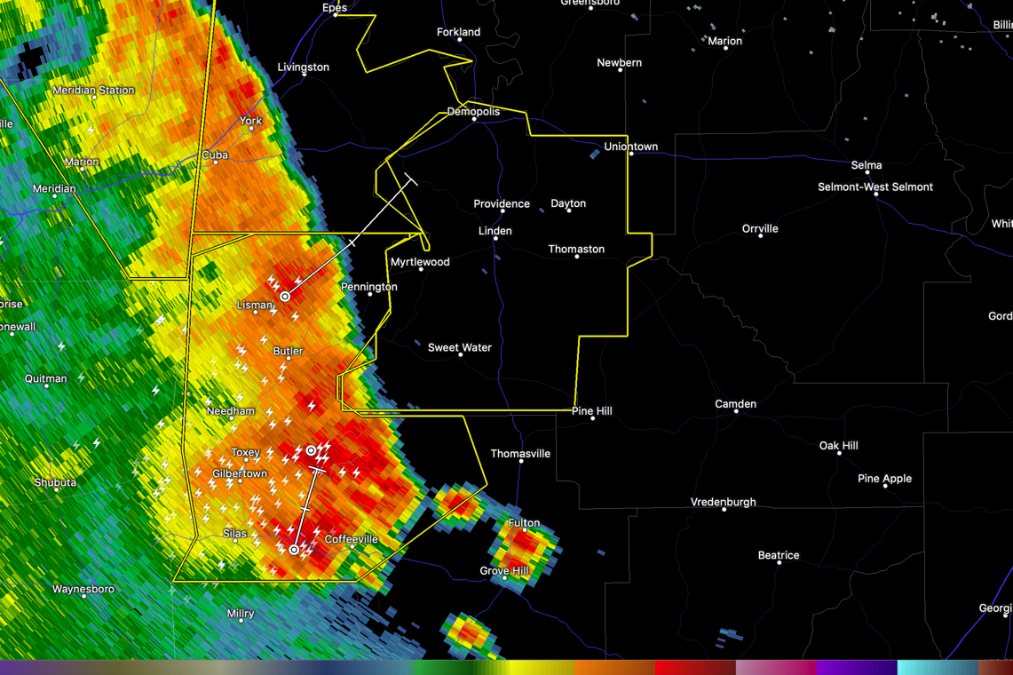 Severe Thunderstorm Warning for Parts of Marengo County Until 9 p.m