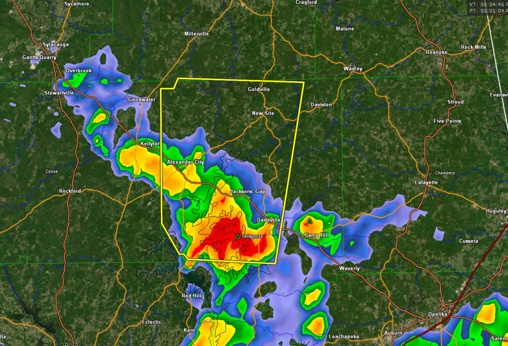 EXPIRED Severe Thunderstorm Warning for Parts of Tallapoosa County Until 6 p.m. The Alabama