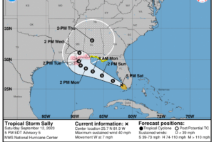 Tropical Storm Sally – Saturday Evening Update