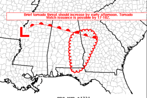 Tornado Watch Possible for Parts of Central Alabama This Afternoon