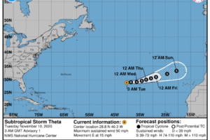 Record-Breaking 29th Named Storm, Theta, Forms Over the Open Northeast Atlantic