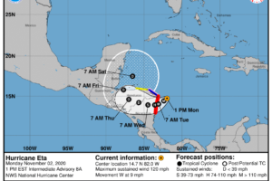 Eta Becomes a Major Hurricane; Life-Threatening Storm Surge, Catastrophic Winds, Flash Flooding, & Landslides Expected Across Portions of Central America.
