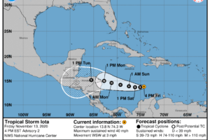 TD-31 Strengthens Into Tropical Storm Iota; Impacts in Central America Beginning Late Sunday or Early Monday