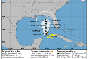 Another Shift in Forecast Track for Tropical Storm Eta