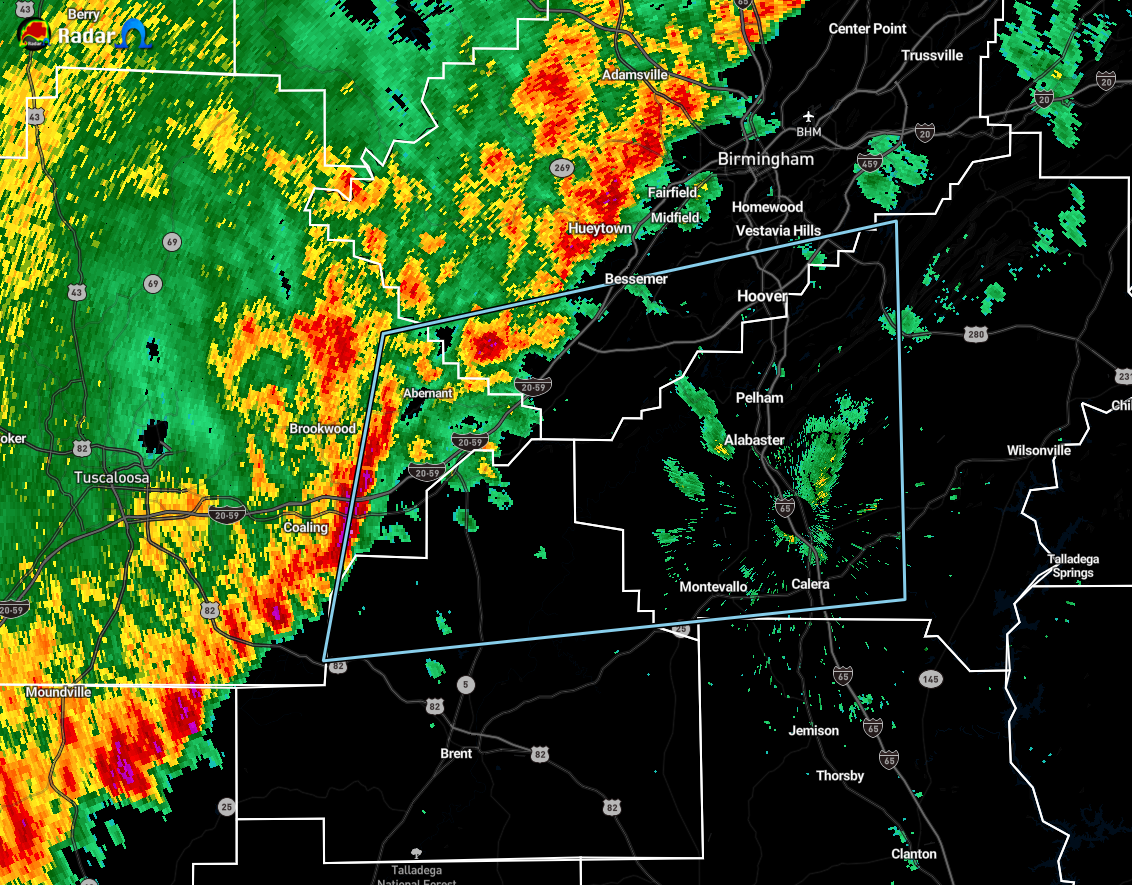 Strong Storms Now Affecting Portions of Jefferson, Shelby, Tuscaloosa