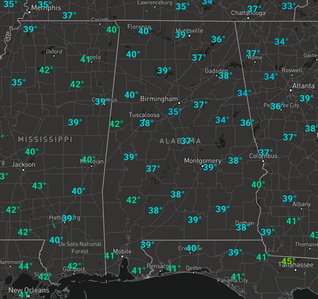 Midday Nowcast: Cold with a Slowly Clearing Sky : The Alabama Weather Blog - Vimarsana News