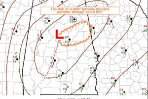 The Risk for a Brief Spin-up Tornado Continues for the Next 60-120 Minutes