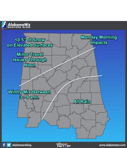 A Wintry Mix Late Tonight and Early Tomorrow; Then Dry Until Next Sunday Night