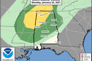 Portions of North/Central Alabama Have Been Upgraded to a Slight Risk for Tonight