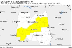 NWS Birmingham Clears A Few Counties From the Tornado Watch