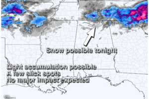 Cold/Wet Today; Some Snow Tonight For Far North Alabama