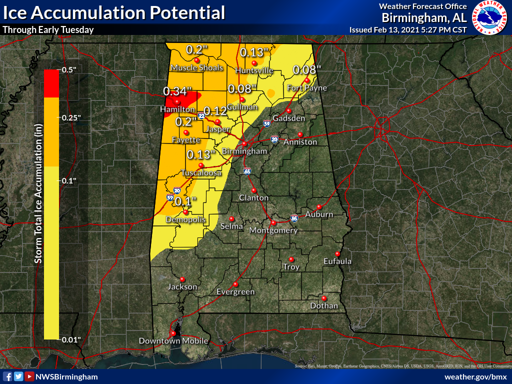 8:15 p.m. Update on Alabama's Weather: Quiet Tonight and Much of Sunday; Freezing Rain and Rain Sunday Night, Again Monday : The Alabama Weather Blog - Vimarsana News