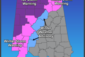 Quick Update at 5 a.m.:  Ice Storm Warning Issued for West Central, Northwest Alabama