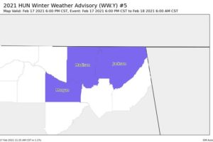 Winter Storm Warning Extended for Portions of North Alabama, Winter Weather Advisory Issued