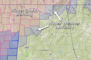 Snow/Sleet Approaching Northwest Alabama