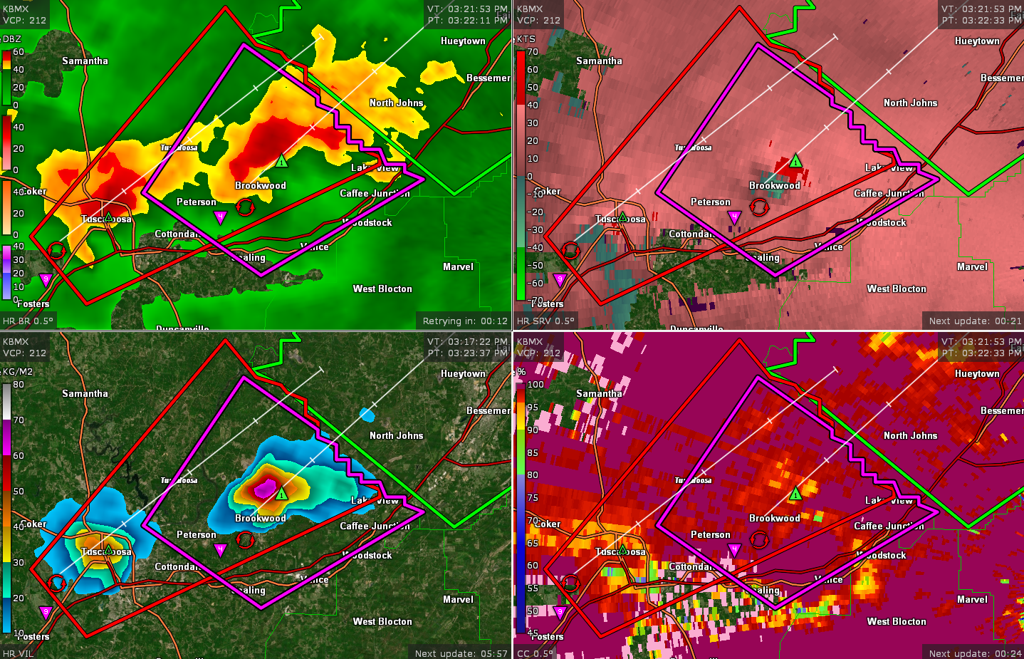 New Tornado Warning for City of Tuscaloosa and Northport for Second Storm : The Alabama Weather Blog - Vimarsana News