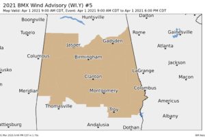 Wind Advisory for All of Central Alabama for Much of Thursday